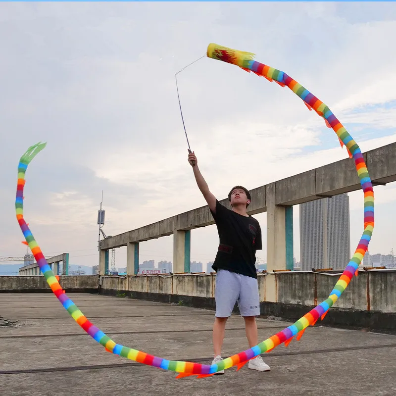 Uma dança com dragões ano novo chinês dragão dança adereços para crianças adulto de fitness dragon square prática festival presentes