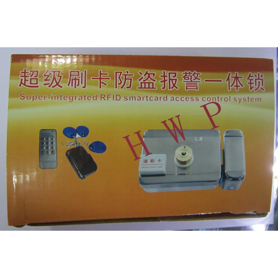Anti-copy card Rim lock with RFID reader 125KHz Mute Lock With Access Control  integrated lock