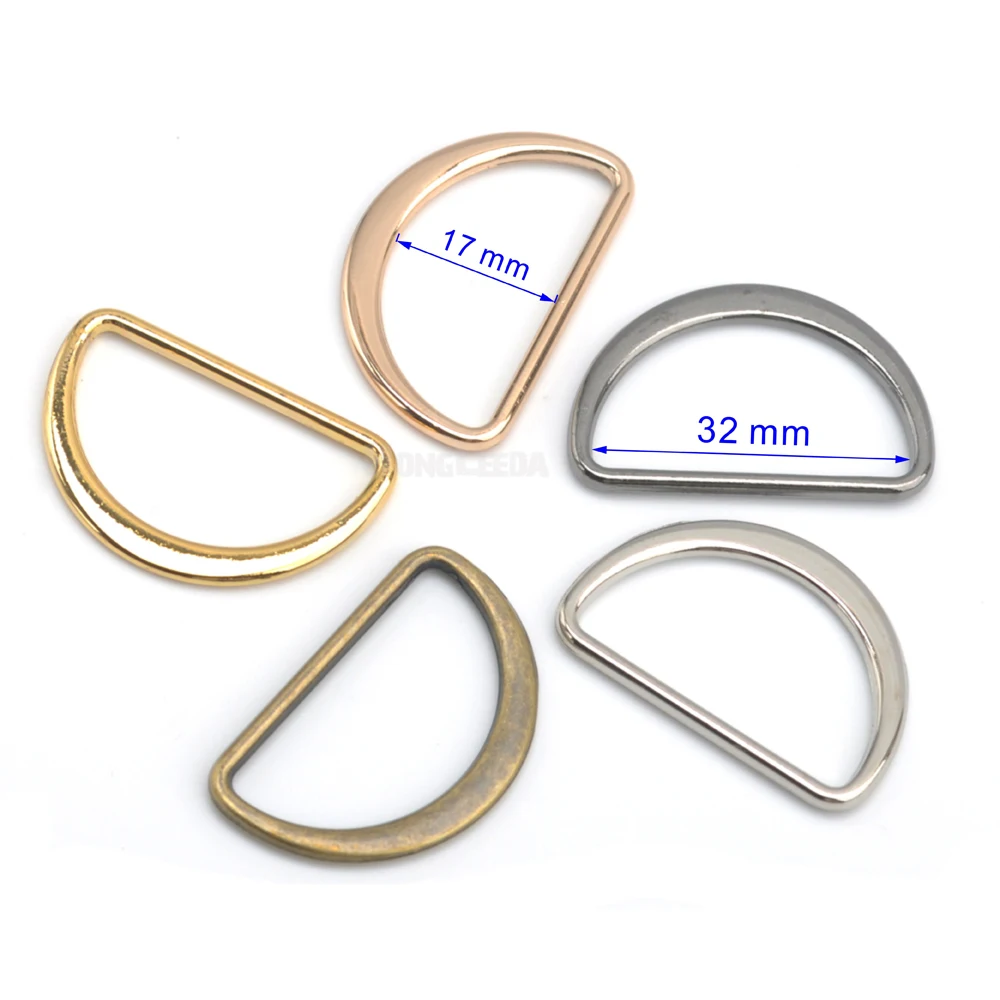 60Pcs/lot 1.25 inch 32mm Adjustable Metal D Ring for Bag Webbing Strap Flat Alloy Buckle
