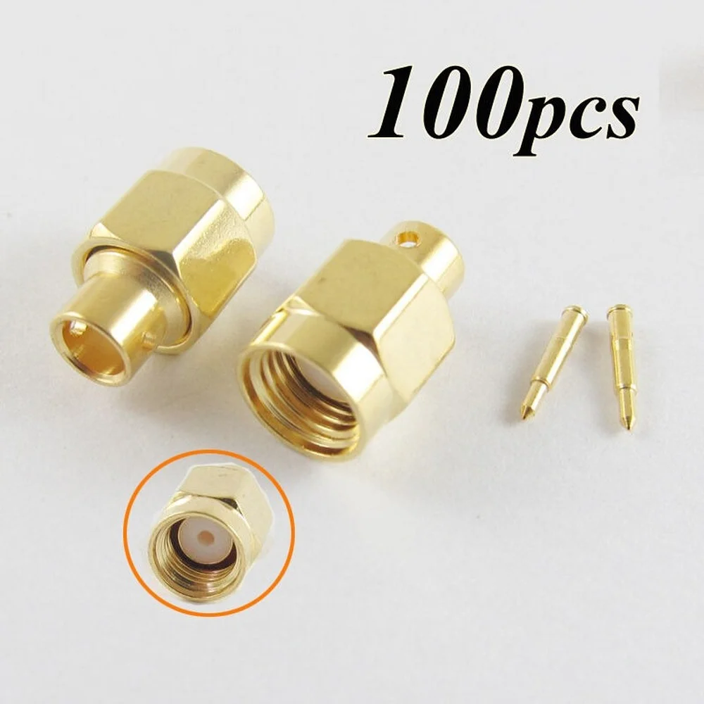 

100x SMA Male Plug Solder For Semi-Rigid RG402 0.141" Cable RF Connector adapter