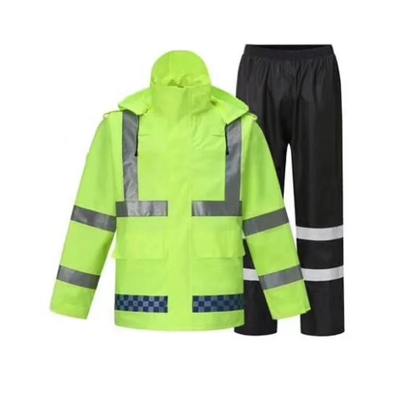 Hi Vis Orange Safety Worker Jacket Pants Reflective Waterproof Windproof Miner Workwear Free Shipping Warehouse Porter Suits