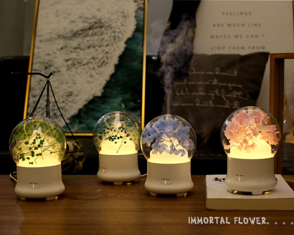 Mini Ultrasonic Humidifier Warm LED Night Light Aroma Diffuser Office Home Lights Aromatherapy Essential Oil Diffuseur Sprayer