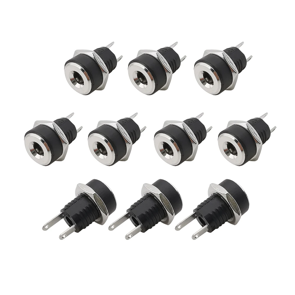 DC-022B 3.5x1.3mm DC Power żeńskie gniazdo złącze do montażu na panelu 3.5*1.3mm gniazdo DC 2 nogi terminale przejściówka Adapter — zdjęcie 2