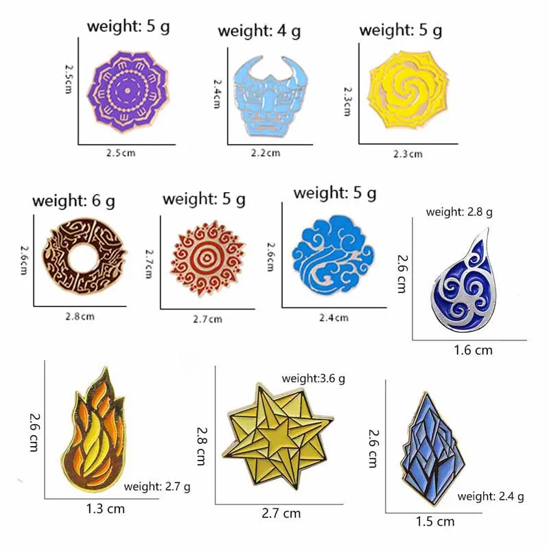 10 styles logo Enamel Pin Family emblem Totems sunlight water cloud fire stars crystal cluster Lapel Brooch clan insignia badge