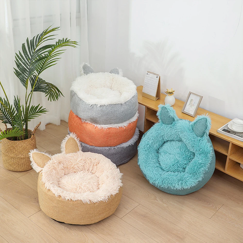 

Pet Cat Sofa Bed Dog Bed Super Soft Sleeping Basket Plush Nest Cute Warm Fluffy Thicken Mat Wear-Resisting Cushion Cat Supplies