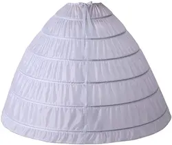 Forma cúpula feminina 6 hoop petticoats piso comprimento underskirt deslizamento crinoline para vestido de casamento vestido de baile