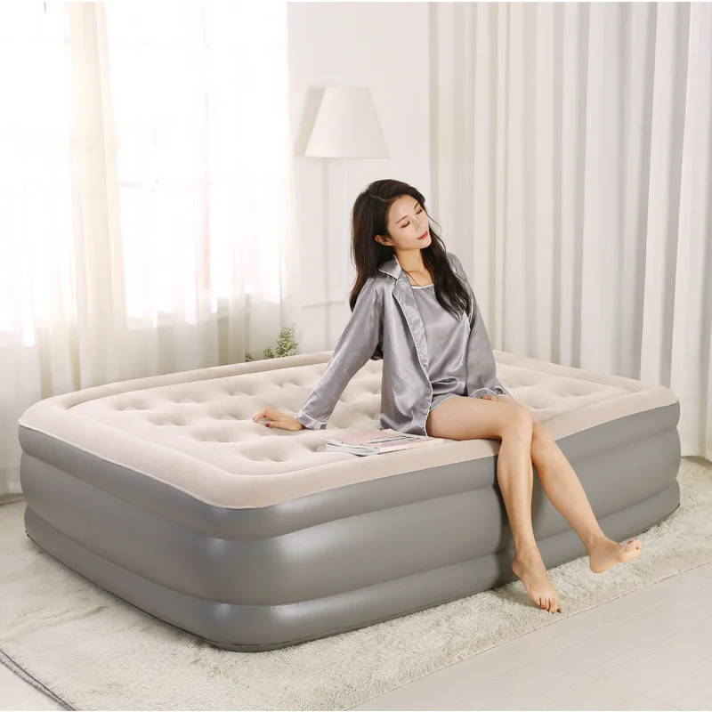 Cama inflable gigante para el hogar, colchón de aire doble, portátil y grueso, para acampar al aire libre