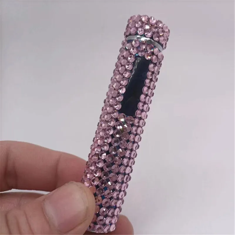 Windproof Lighter USB Cigarette Lighter Rhinestone Touch Screen Diamond Luxury Rechargeable Portable High-end Ladies Gifts