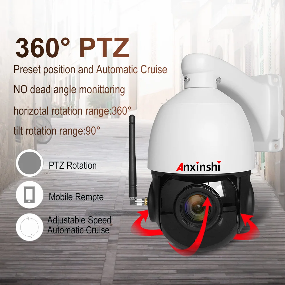 4K 8MP HD High Speed PTZ WiFI Camera with Human Auto Tracking 5MP 2MP Video Security IP Camera Two-way Audio Onvif P2P CamHi