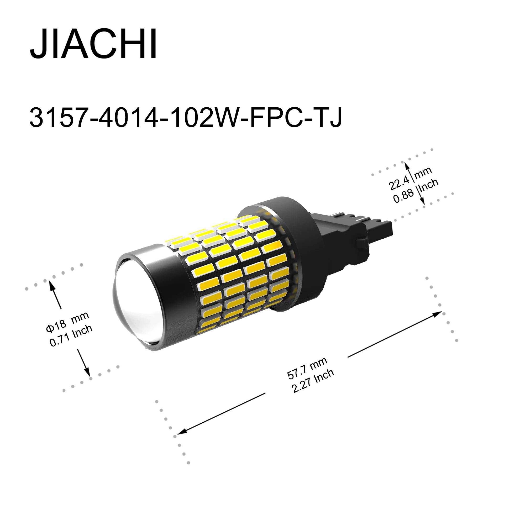 JIACHI 2PCS Car Automotive For BMW Audi VW T25 3157 Led Bulbs Light P27/7W 3156 P27W 4014Chip 102SMD Reverse Lamp DC12-24V White