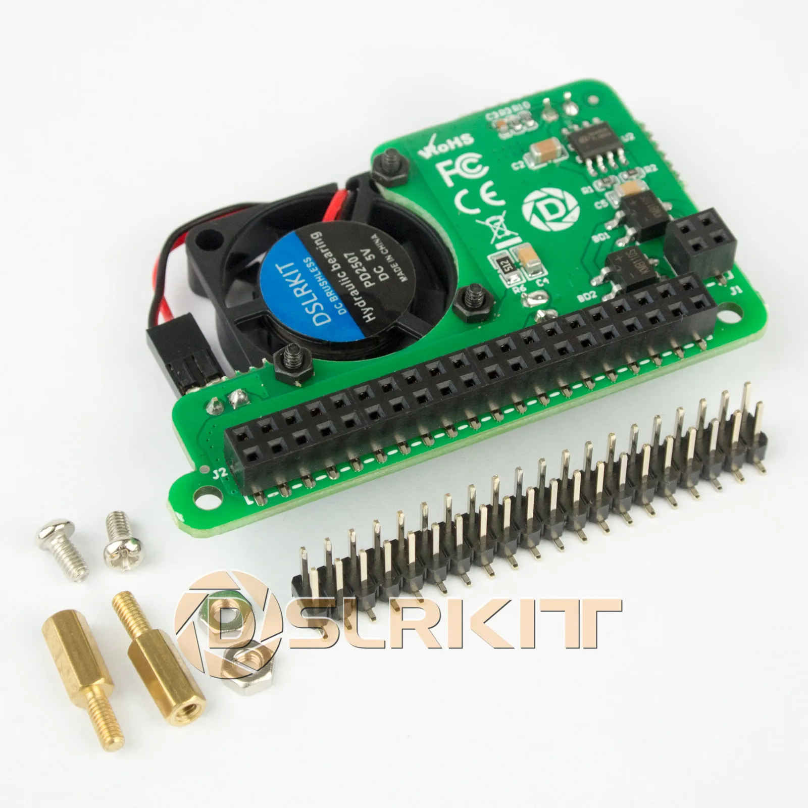 DSLRKIT 5V 3A PoE HAT for Raspberry Pi 4B 3B+ 3B Plus 802.3at PoE+ with Cooling fan