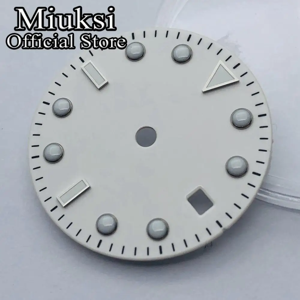 Miuksi 31.5mm watch dial luminous dial fit NH35 movement