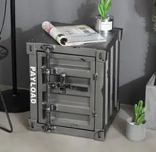 Retro Iron Bedside Table with Lockable Drawer #2