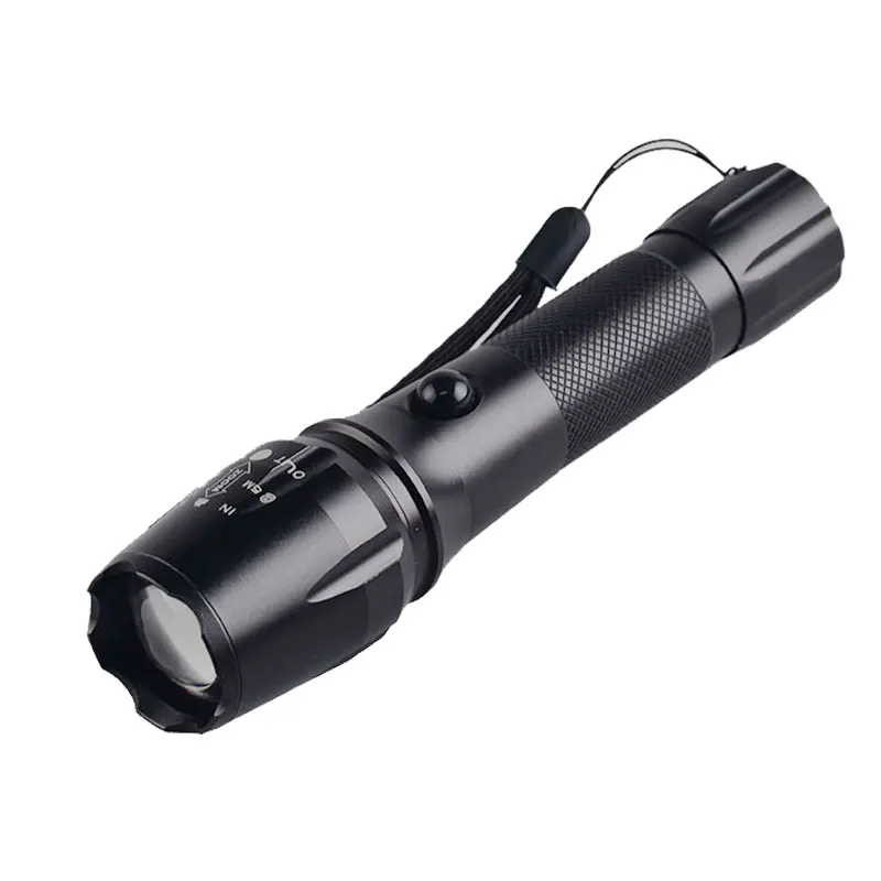 TOPCOM Rechargeable Flashlight T6 LED High Power 2000 lumens Zoom Adjustable Focus Torch Flashlight Lantern USB