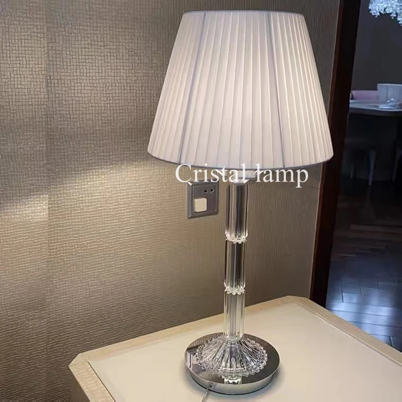 Modern French Crystal Table Lamps Luminous Lamp for LIving Room Bedroom Lights
