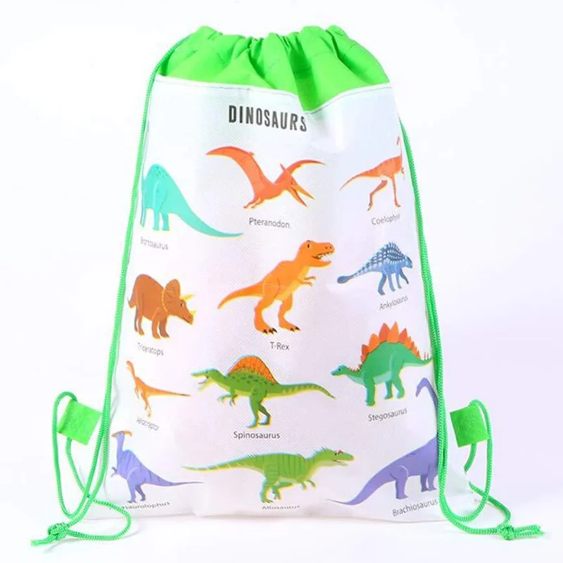 7 Designs Dinosaur Party Drawstring Bag Backpack Goodies Jurassic World Kids Dino Birthday Decor Favor Gift Baby Shower Supplies