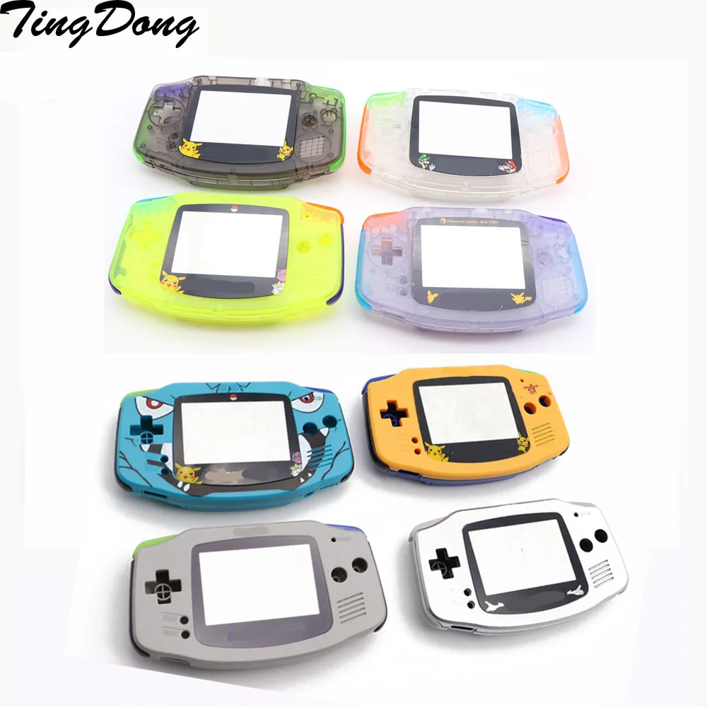 DIY Full set housing shell cover case w/ conductive rubber pad buttons for GameBoy Advance GBA console