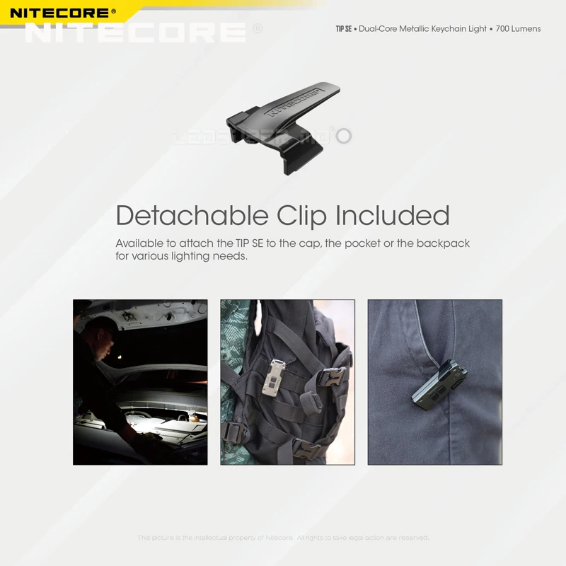 Imagem -06 - Nitecore-chaveiro de Metal de Núcleo Duplo Lanterna de Carregamento Usb-c 700 Lumens Edc Bateria Li-ion Embutida