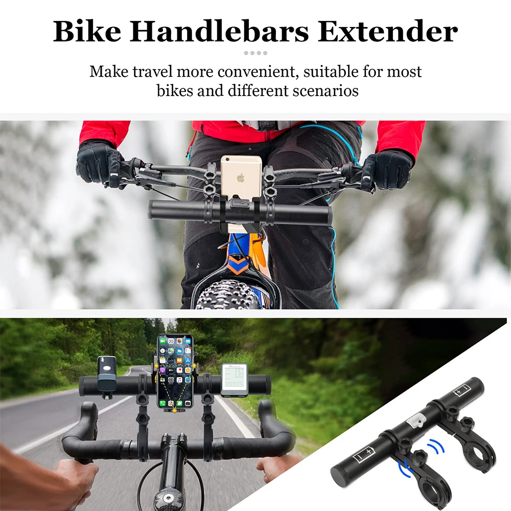 Yizhet Bike Handlebar Extender - 25cm Carbon Fiber Double Clamp Extension For Bike Accessories Mounting