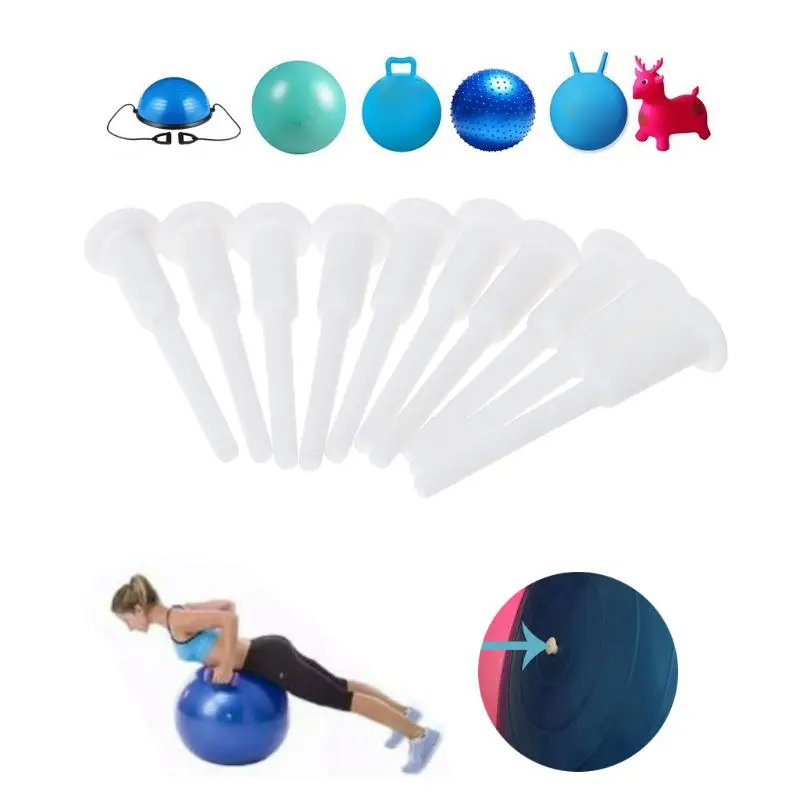 10pcs Yoga Ball Air Plug Fitness Jump Horse Horn Balls Valve Plugs nozzle Dowels