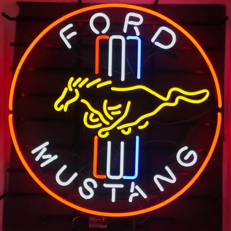 Custom FORD MUSTANG Glass Neon Light Sign Beer Bar