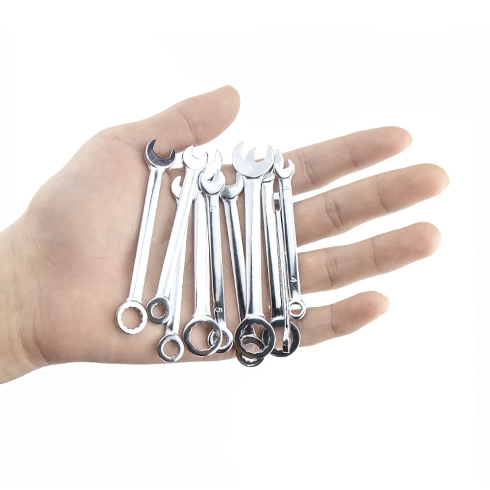 Imagem -03 - Metric Inch Mini Wrench Espelho 411 mm Open End Grupo Ferramentas de Reparo do Carro Chave Combinada Multitool Plum 10 Pcs