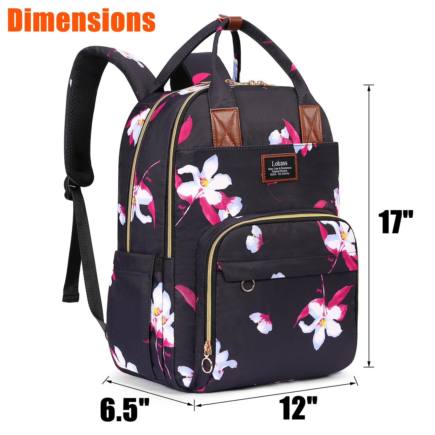 LOKASS-USB Carregamento Mochilas para Mulheres, Mochila Escolar para Meninas, Moda Empresarial, Mochila Laptop, 15.6\