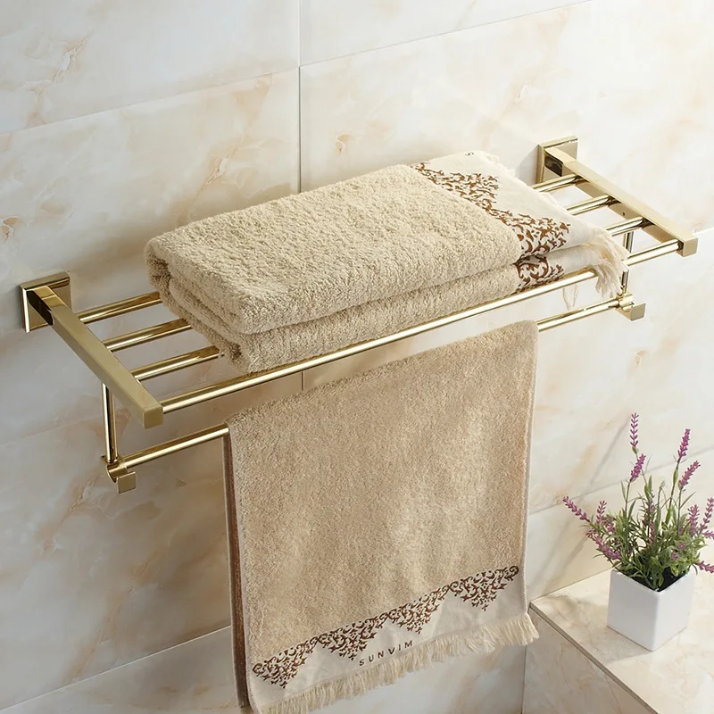 Vidric Hao gold brass bathroom towel rack bathroom towel ring metal pendant racks