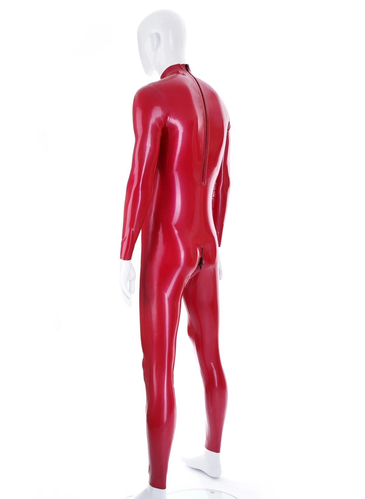 MEN LATEX CATSUIT ZIP CHEST OPEN CROTCH HOLE WITH CODPIECE BACK ZIP CUSTOM MADE