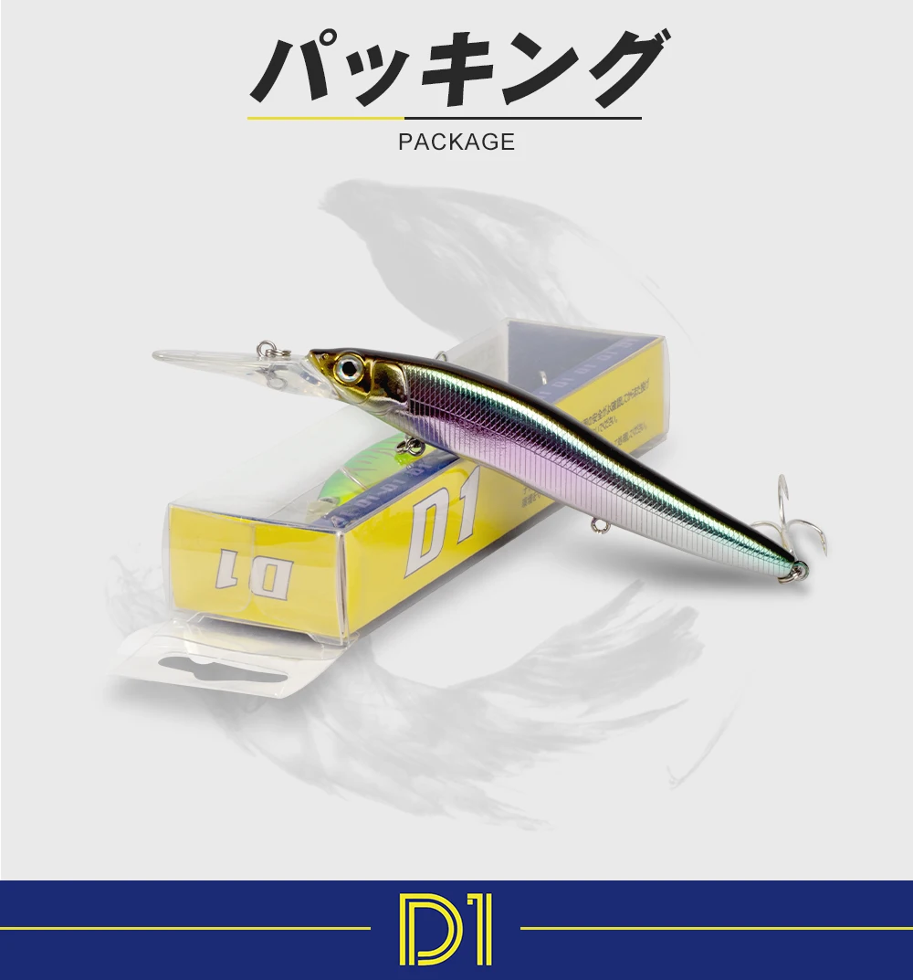 D1 Groundbait Wobblers 110mm16g Langsam schwimmender Minnow-Köder mit großer Lippe, weit werfender Jerkbait, künstlicher Köder für Barsch DT5001 – Detail 11
