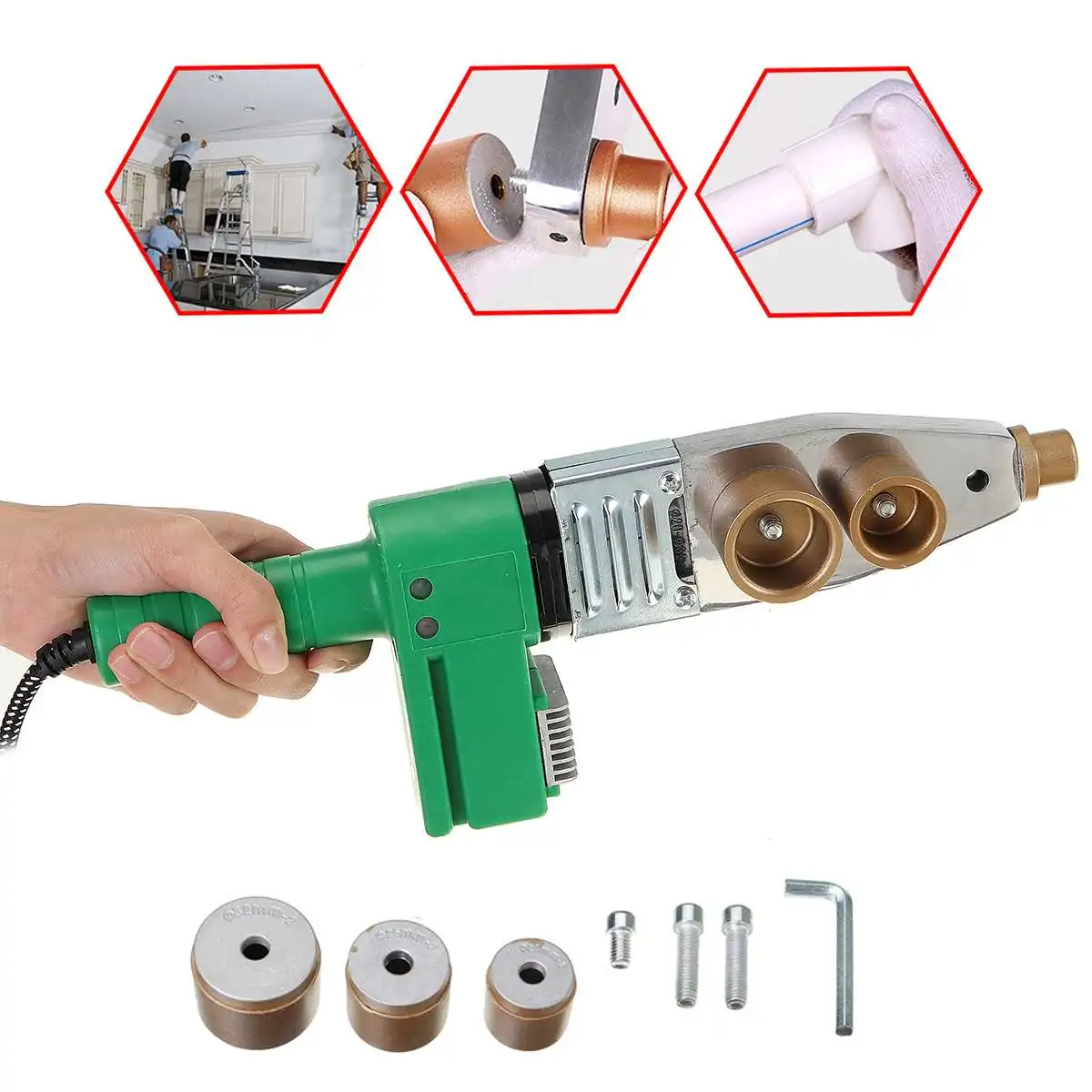 Electric Pipe Welding Machine Heating Tool Heads Set For PPR PB PE Plastic Tube PPR Welder Hot Melt Machine Temperature Control