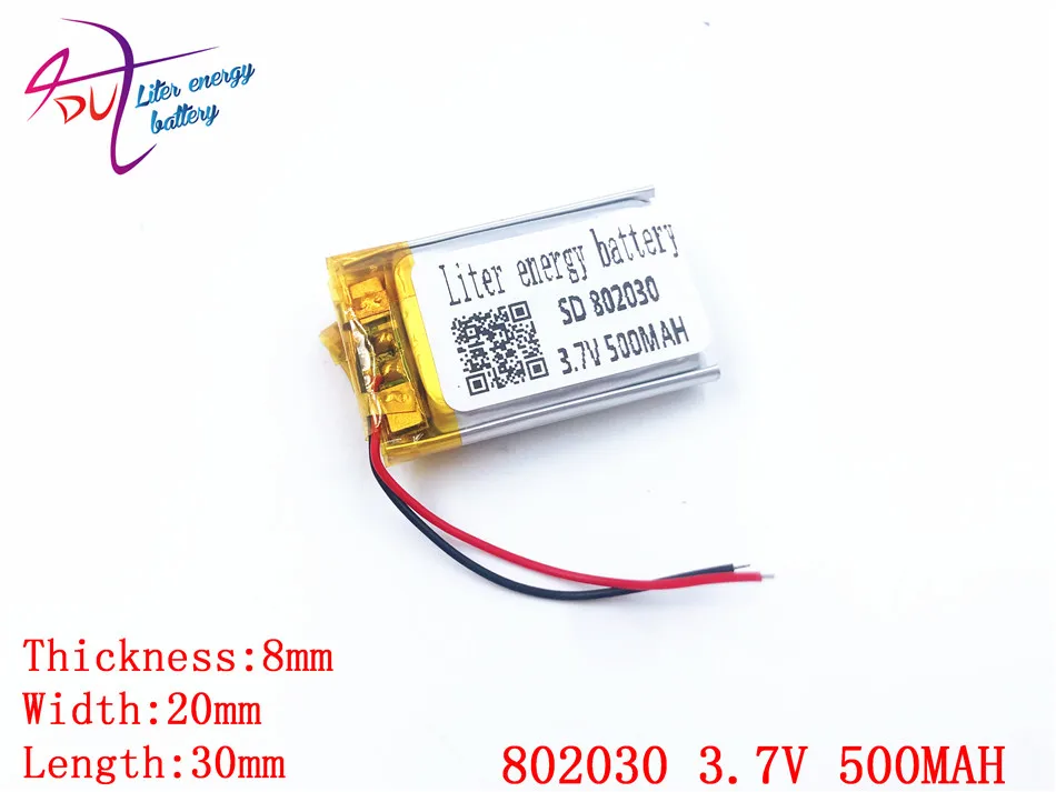 Best Battery Brand 802030 082030 500mah 3.7v Lithium Polymer Battery Mp3 Mp4 Gps Small Toys