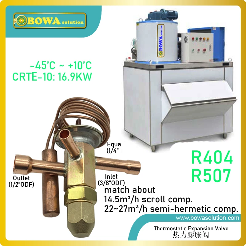 5HP R404a TEV makes the temperature of the refrigerant drops down suddenly and it produces cooling effect inside the evaporator