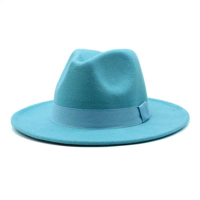 Ribbon fedora hat new felt hat jazz hat fashion European and American hats men and women general hats шапка женская