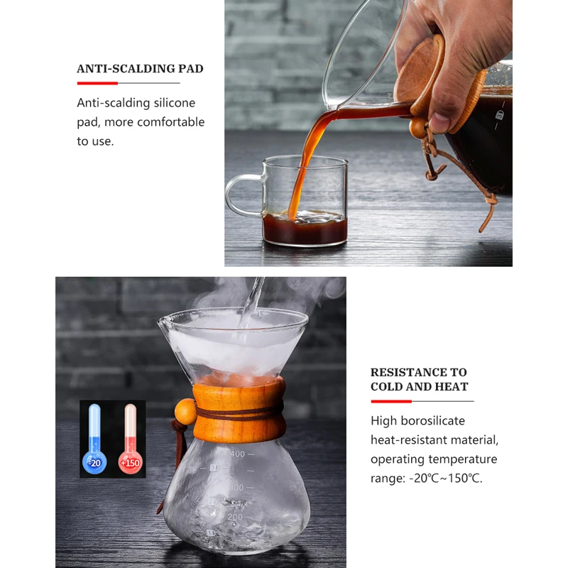 Hibrew teko Kopi kaca คลาสสิก400มล. ที่ชงกาแฟแบบเทลงบนเครื่องชงกาแฟที่ดริปกาแฟด้วยมือ