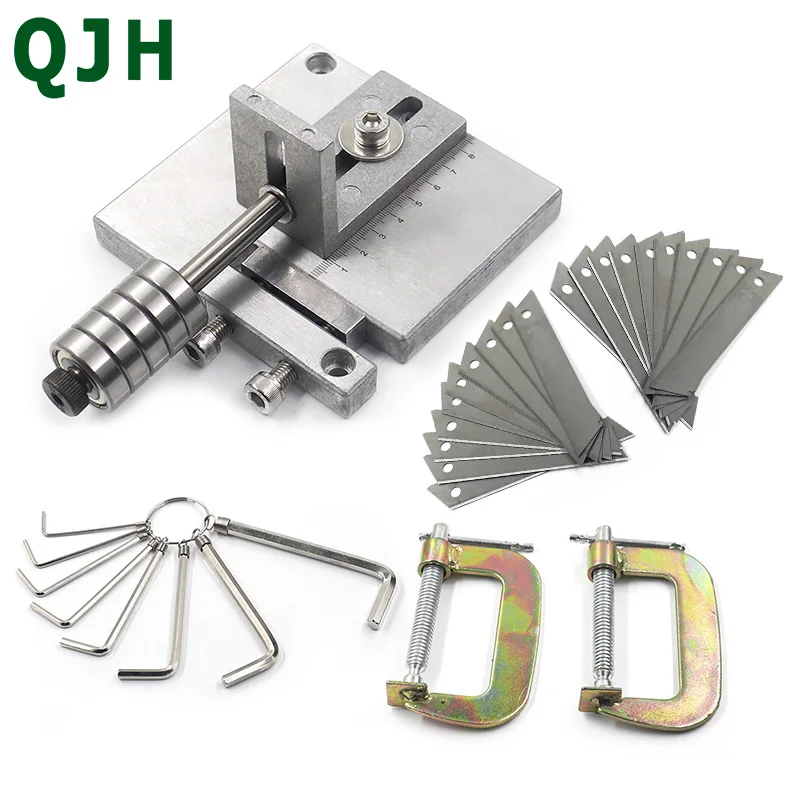 QJH Adjustable Leather Strap Cutter 60mm Aluminium Alloy Leather Belt Cutting Machine Leather Strip Cutting Tool Hand Cut Machin