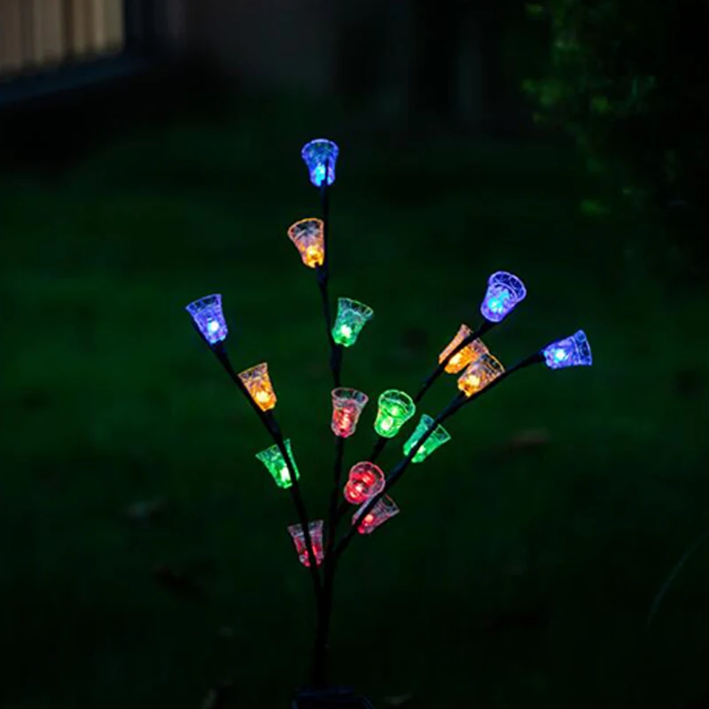 LED Solar Garden Lights LED Christmas Lights Solar Lamp For Home Outdoor Garden Decorations Solar Lawn 16led Bell Flower Light