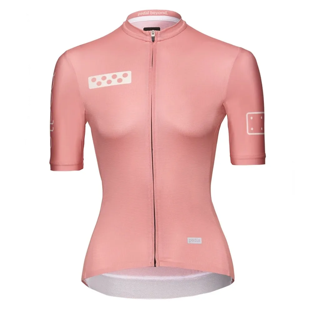 The Pedla cycling jersey 2021 Women LunaTECH Jersey - Pink Summer Short Sleeve Mtb Maillot Ciclismo all-day riding comfort Tops