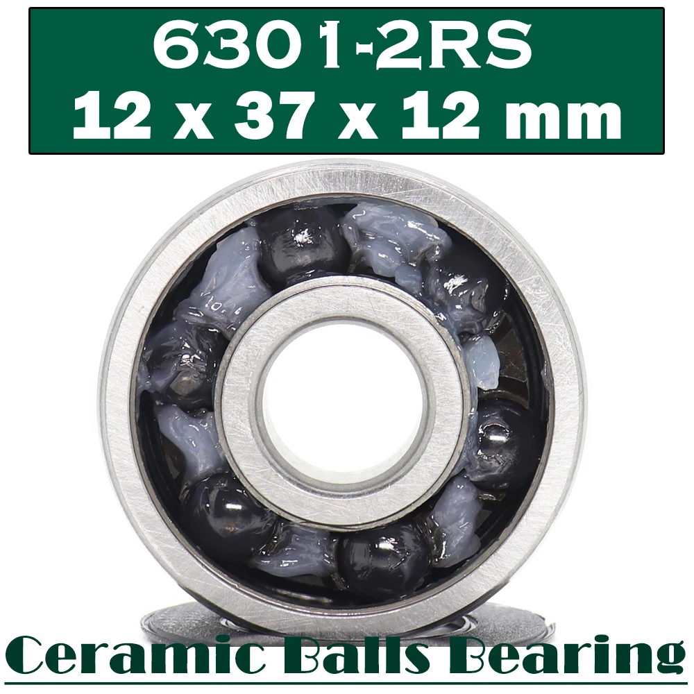 6301 Hybrid Ceramic Bearing 12*37*12 mm ( 1 PC ) Industry Motor Spindle 6301HC Hybrids Si3N4 Ball Bearings 3NC 6301RS