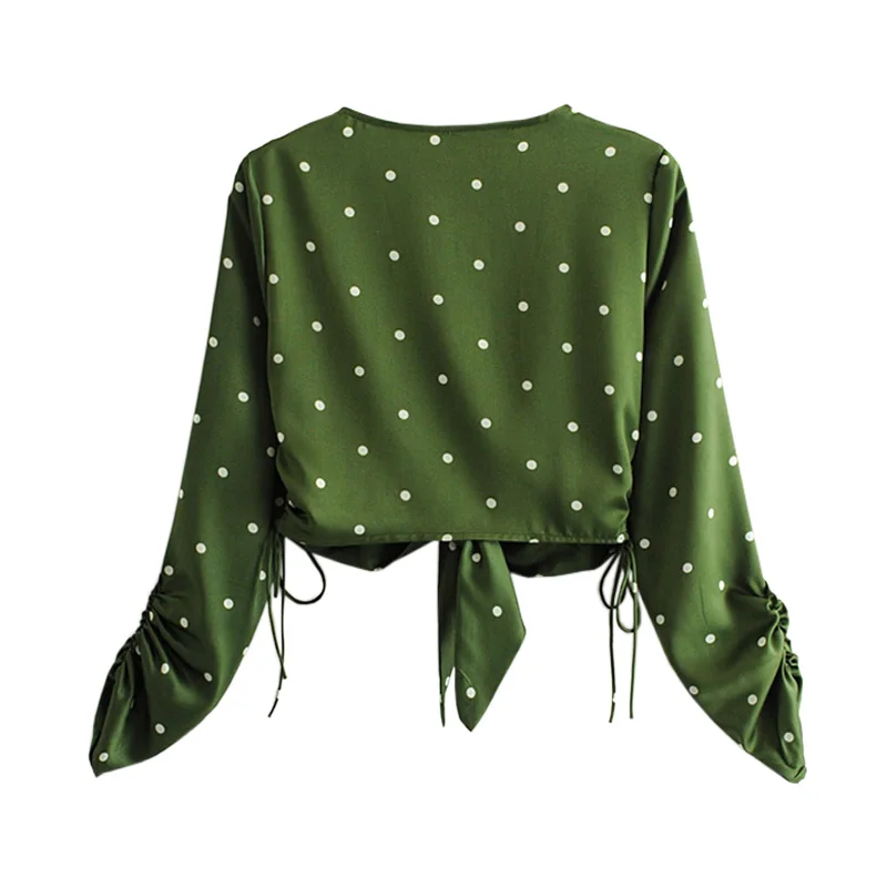 Verde Delle Donne Magliette E Camicette E Camicie 2020 Estate Polka Dot Boho Kimono Cardigan Casual Camicette Femme Vintage Blusas DD2481