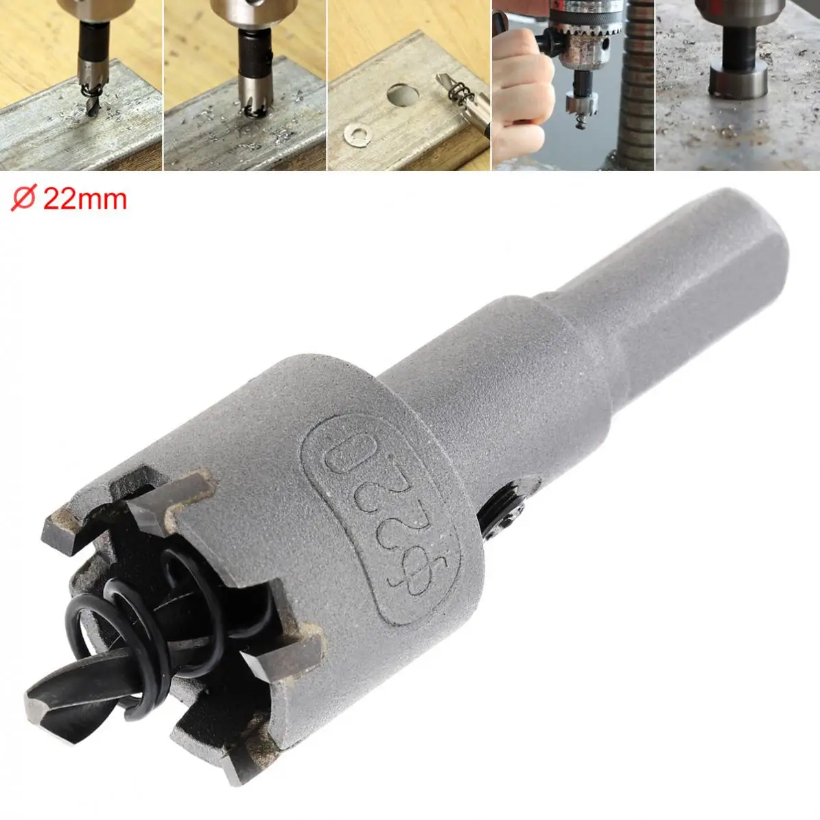 Broca Cortador de Carboneto Cabeça Liga Hss Broca Conjunto Buraco para Aço Inoxidável Liga de Metal Cortador Hss Buraco Viu 22 mm