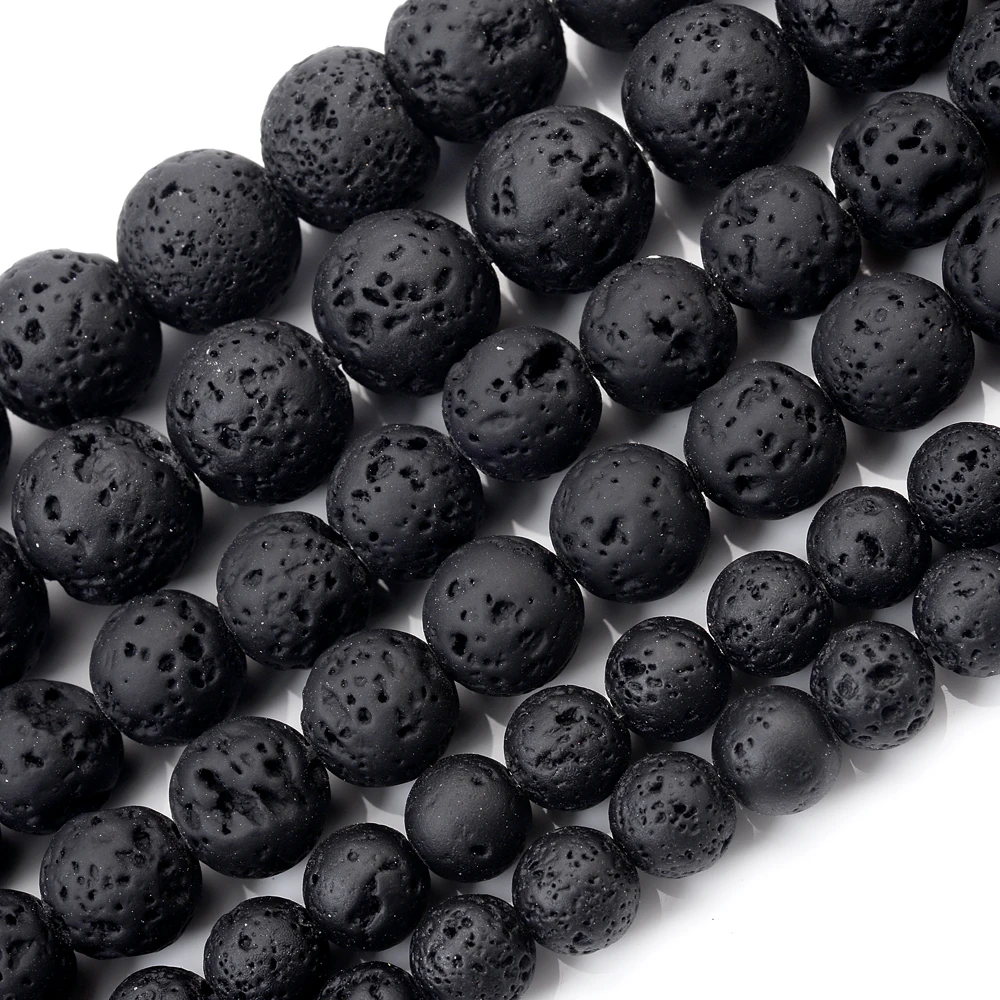 Natural Lava Stone Beads 24 Colors Volcanic Rock Round Loose Spacer Beads For Jewelry Making DIY Bracelet Necklace 4 6 8 10 12mm
