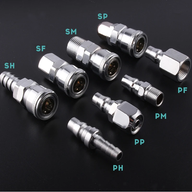 Pneumatic Fitting C Type Quick Connector High Pressure Coupling SP SF SH SM PP PF PH PM 20 30 40 Inch Thread (PT)