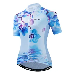 2022 Cycling Jersey Women Bike Mountain Road MTB Top Maillot Bicycle Shirt Short Sleeve Clothing Summer Biking Uniform Flower