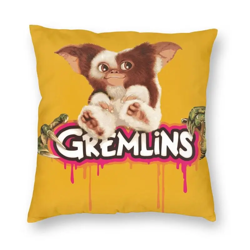 Gremlins Cushion Cover 40x40cm Home Decorative 3D Print Monster Movie Gizmo Mogwai Throw Pillow for Sofa Double Side