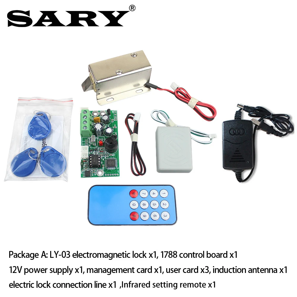 RFID embedded access control small electromagnetic lock intercom control board switch control combination EMID 125khz  card lock