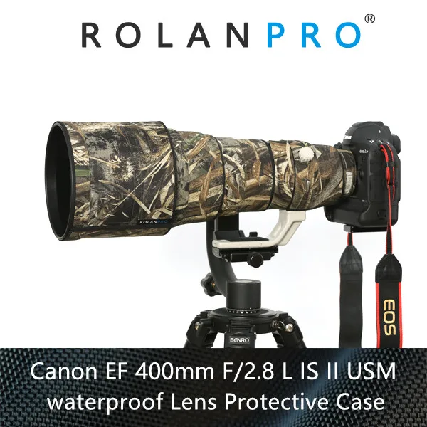 

ROLANPRO Waterproof Lens Camouflage Coat Rain Cover For Canon EF 400mm F/2.8 L IS II USM Lens Protective Case For Canon Camera