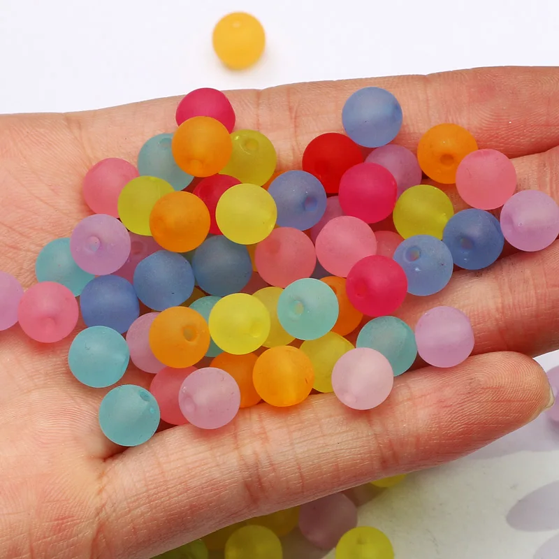 6-12mm Color Matte Acrylic Beads Round Balls Loose Spacer Beads For Jewelry Making Diy Bracelet Necklace Accessories Handiwork