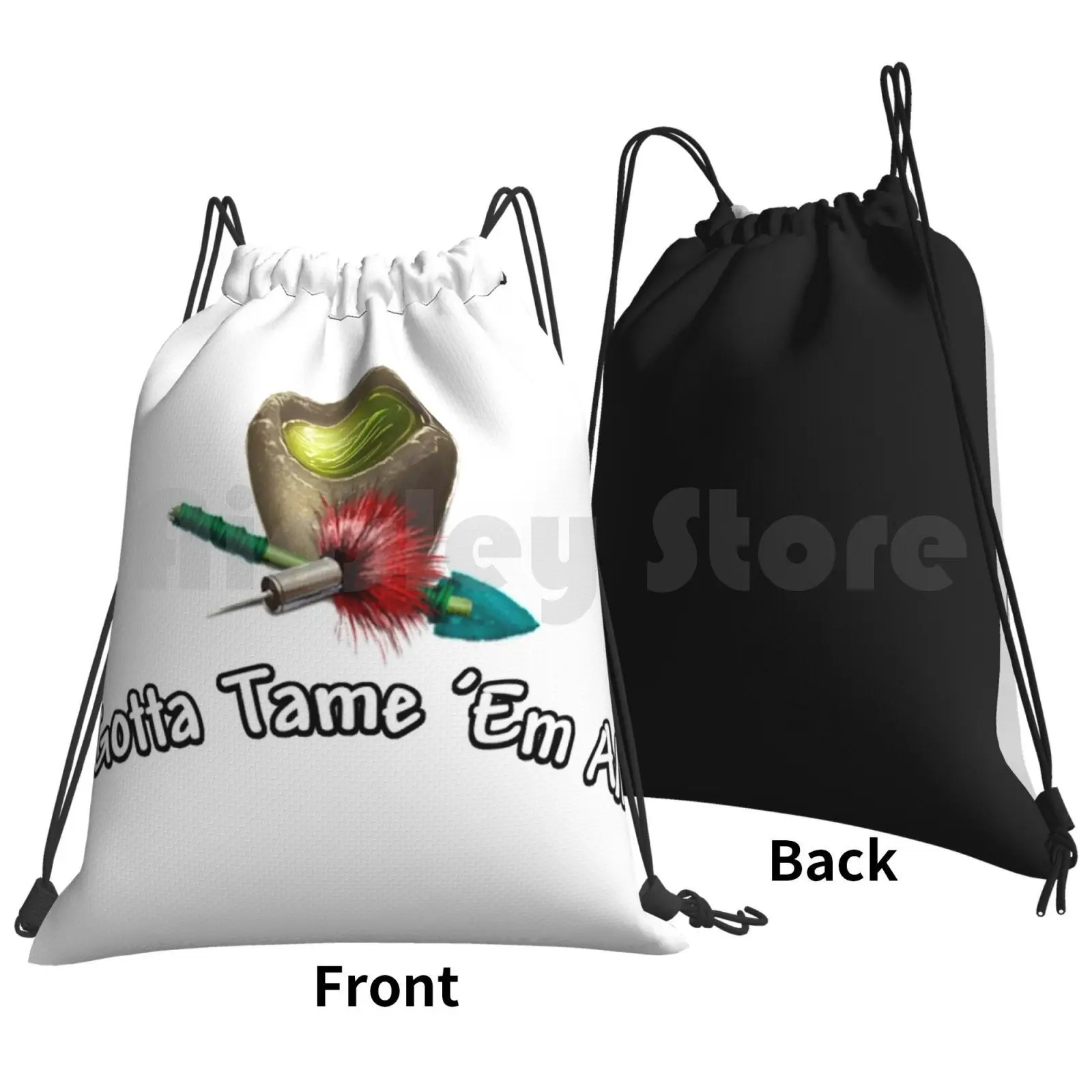 Ark Survival Evolved T Shirt-Gotta Tame 'em All Backpack Drawstring Bags Gym Bag Waterproof Ark Survival Evolved Ark