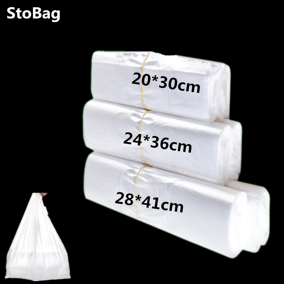 StoBag Shopping Plastic Bags 20x30cm Medium Thickness  Reusable Grocery Bag With Handle Food Bags